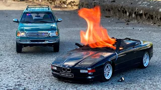 BMW 850CSi on FIRE After Huge Crash | Police Shows Up