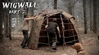 Building a Dome Hut with Bark Roof | Bushcraft Wigwam Shelter (PART 2)