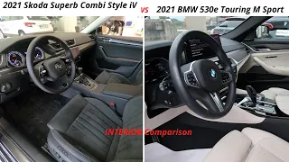 2021 Skoda SUPERB Combi Style VS 2021 Bmw 530e Touring M Sport - INTERIOR Comparison