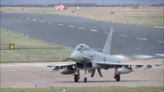 Joint Warrior Aéronavale Rafale, Super Etendard and RAF Typhoon action at RAF Leuchars, Apr 22 2013