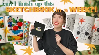 finishing up my old sketchbook for a weekly art challenge | sketchbook in a week challenge