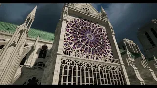 reconstruction the spire of Notre Dame Cathedral (3D animation)