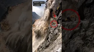😱OMG! Unbelievable footage of a massive landslide! #landslide #shortvideo