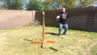 Cutting tatami with a rapier from the wrist