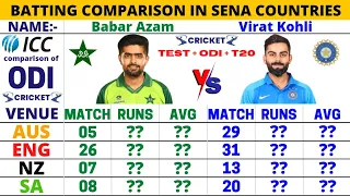 Babar Azam vs Virat Kohli Batting Comparison in Sena Countries 2022 || Cricket Compare || Babar Azam