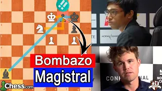 MAGNUS CARLSEN NUMERO UNO del MUNDO SACRIFICA EL CABALLO MAGISTRALMENTE contra el GENIO INDIO PRAGGN