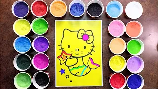 Hello Kitty Mermaid Colored Sand Painting || Sand Art