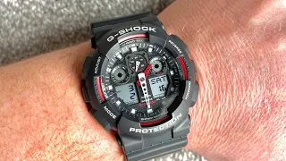 Casio G-Shock GA-100-1A4ER unboxing and review- black and red