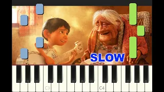 SLOW SUPER EASY  piano tutorial "REMEMBER ME" from COCO, Pixar, Disney, with free sheet music (pdf)