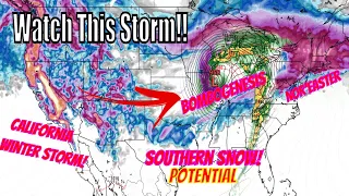 Powerful Storms Coming, Potential Southern Snow Storm, Nor'easter and More!...