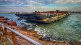 Another Barge hits Packery Channel Jetty