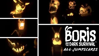 All Boris And The Dark Survival Jumpscares (Includes hidden one)