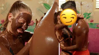 Two islanders get dirty during Chocolate massage | Love Island Sweden 2023
