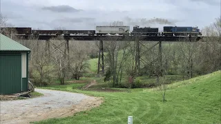 Railroad Switching On Huge Trestle!  Biggest Trestle On Short Line Railroad Cincinnati Eastern RR