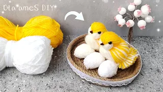 🐤 Птички из Пряжи 🐣 Пасхальные Поделки Своими Руками ЛЕГКО и БЫСТРО 🐣 Рукоделие - Поделки из Пряжи