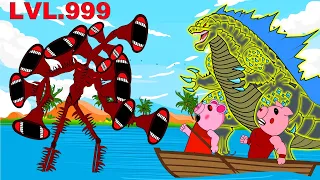 Siren Head vs Godzilla, Piggy x Baby Siren Head x Cartoon Cat | Roblox Piggy Animation - GV Studio