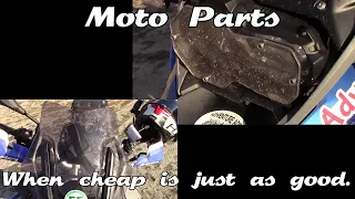 Moto parts.  When cheap is just as good.