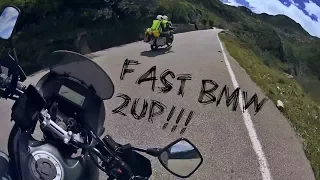 Suzuki Freewind chasing BMW R100GS up San Marco pass RAW