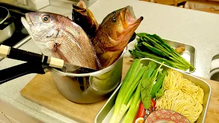 Made Fish Bone House Ramen with Freshly Caught Fish