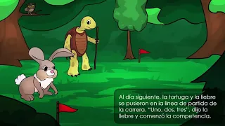 La liebre y la tortuga - Hare and Tortoise at 75% speed Spanish