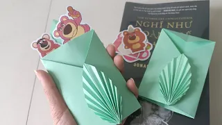 Origami - Folding envelope with leaf - gấp phong bì chiếc lá bằng giấy