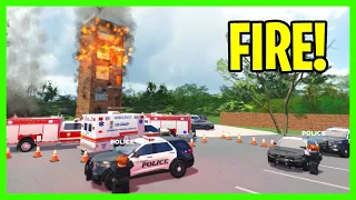 Hostage situation ON the TOP of a BURNING BUILDING!! Southwest Florida  Roleplay (Roblox)