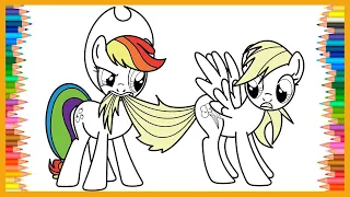 🎨🦄Coloring Swap Applejack & Rainbow Dash | Coloring,Painting,Drawing & Color Swap