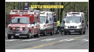 *COMPILATION* Seattle FD EMS  & AMR Units Responding with Lights & Sirens