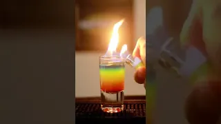 Flaming Rainbow Shots #shorts