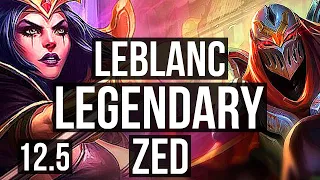 LEBLANC vs ZED (MID) (DEFEAT) | Rank 4 LeBlanc, 13/2/11, Legendary, Rank 27 | EUW Challenger | 12.5