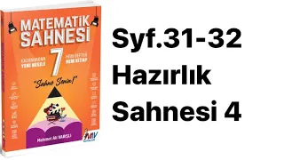 7.SINIF MATEMATİK SAHNESİ S.31-32 HAZIRLIK SAHNESİ 4