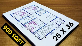 900 sqft house plan II 25 X 36 HOUSE DESIGN II 25 X 36 GHAR KA NAKSHA