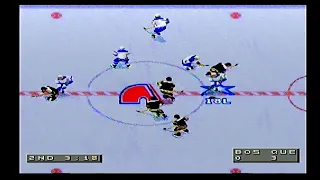 NHL 96 (snes) Season mode Quebec Nordiques vs Boston Bruins with seasons stats ep 46