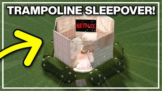 I Built a TRAMPOLINE SLEEPOVER in Bloxburg