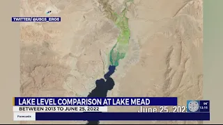 Satellite images show dramatic decrease in Lake Mead water