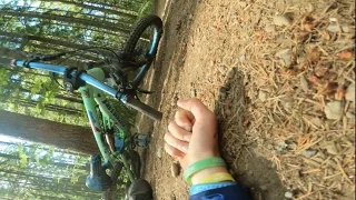 Jake hits the ground hard at Duthie Hill mtb park near Flying Squirrel jump trail