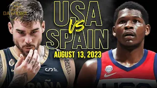 USA vs Spain Full Game Highlights | FIBA World Cup Warm-Up | August 13, 2023 | FreeDawkins