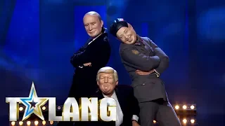 Donald Trump, Vladimir Putin and Kim Jong-UN dancing in Swedens got talent