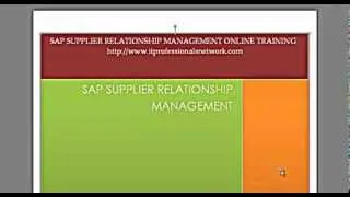 SAP Supplier Relationship Management Online Training | SAP SRM Course