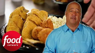 Andrew Reveals How To Cook Fried Catfish & Hush Puppies | Bizarre Foods: Delicious Destinations