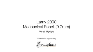 Lamy 2000 Mechanical Pencil 0.7 mm – Pencil Review