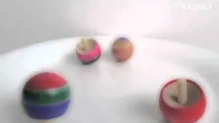Japanese Spinning Tops_colorful tippe tops by Masaaki Hiroi