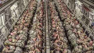 Paratroopers Static Line Jump From C-17