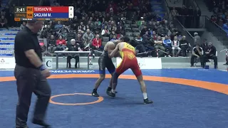 BRONZE GR - 60 kg: R. TEIISHOV (KGZ) v. M. SAGLAM (TUR)