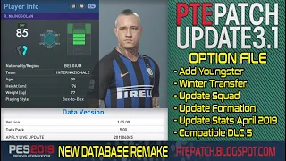 PES 2019 New OF For PTE 3.1 [DLC 5] with New Database Remake #08-04-2019