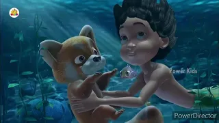 the jungle book(tv show) underwater scene 3: mowgli and red panda hide underwater