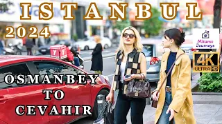 ISTANBUL CITYCENTER WALKING TOUR | OSMANBEY TO CEVAHIR SHOPPING MALL | MAY 2024 | UHD 4K 60FPS