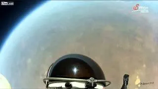Headcam footage of Felix Baumgartner's jump