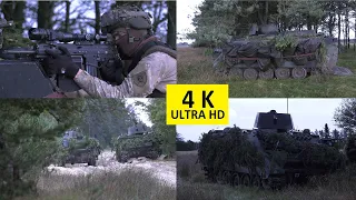 4K Exercise Brave Lion Lithuanian M113 APC take up defensive positions Manöver Oksbøl Training Area