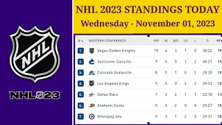 NHL Standings Today as of November 01, 2023 | NHL Highlights | NHL Reaction | NHL Tips